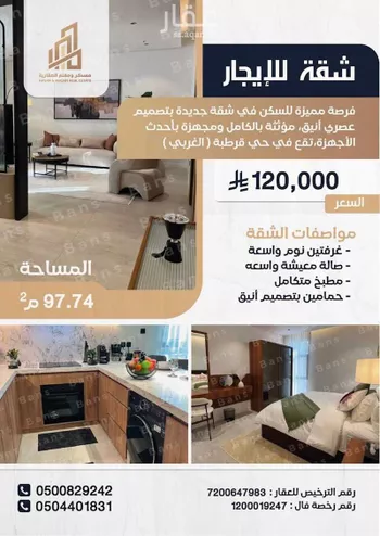 شقة للإيجار في شارع الأمير سعود بن هذلول آل سعود, حي قرطبة, مدينة الرياض, منطقة الرياض