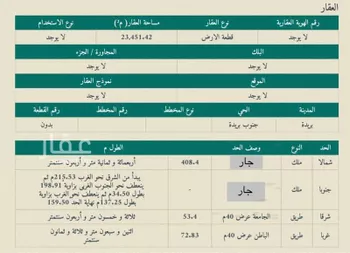 أرض للبيع في شارع طريق الجامعة, حي رواق الشرقي, مدينة بريده, منطقة القصيم صورة 2