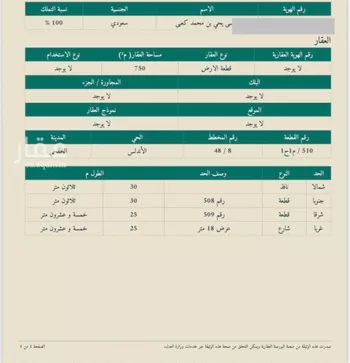 أرض للبيع في شارع 5M