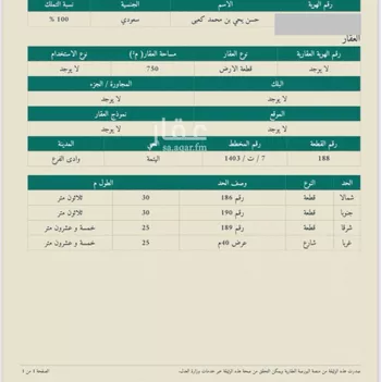 أرض للبيع في حي مخطط وادي الفرع, مدينة وادي الفرع, منطقة المدينة المنورة صورة 4
