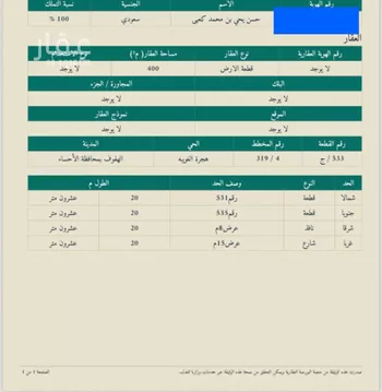 أرض للبيع في مدينة الاحساء, المنطقة الشرقية