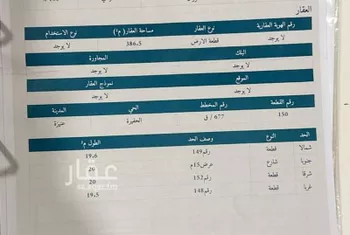 أرض للبيع في شارع جادة الروضة, حي الحفيرة, مدينة عنيزه, منطقة القصيم صورة 2