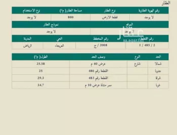 أرض للبيع في شارع ممر75, حي العريجاء الغربي, مدينة الرياض, منطقة الرياض صورة 2
