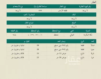 أرض للبيع في شارع شارع الكتيبة, حي العوالي, مدينة مكه المكرمه, منطقة مكة المكرمة