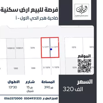 أرض للبيع في حي هجر الأول, مدينة الاحساء, المنطقة الشرقية