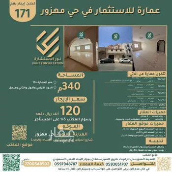 عمارة للإيجار في شارع مسعود بن الحكم, حي وادي مهزور, مدينة المدينه المنوره, منطقة المدينة المنورة