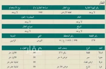أرض للبيع في حي النورس, مدينة احد رفيدة - الواديين, منطقة عسير صورة 3