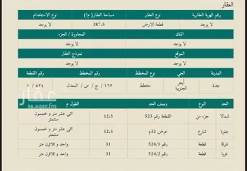 أرض للإيجار في شارع رافع الاشجعي, حي أبحر الجنوبية, مدينة جدة, منطقة مكة المكرمة صورة 2