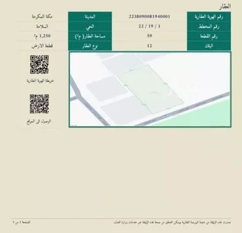 أرض للبيع في شارع حميد الرواس, حي السلامة, مدينة مكه المكرمه, منطقة مكة المكرمة صورة 2