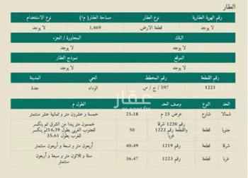 أرض للبيع في شارع بدون, حي الوداد, مدينة جدة, منطقة مكة المكرمة