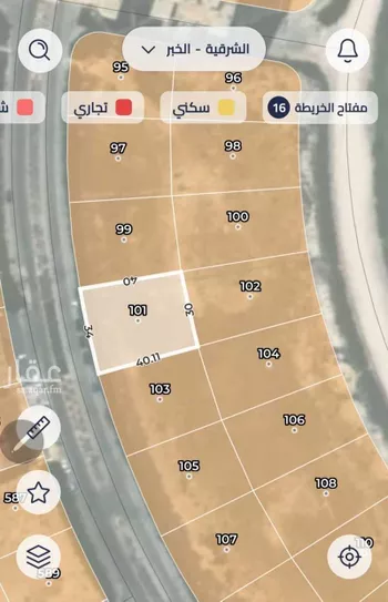 أرض للبيع في شارع الرقعي, حي الحمراء, مدينة الخبر, المنطقة الشرقية صورة 2