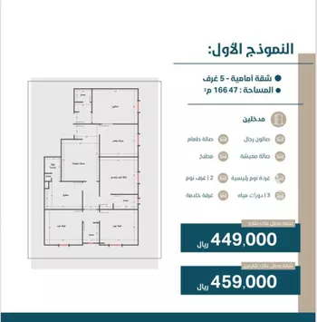 شقة للبيع في شارع يحيىى بن ابي بكر, حي الريان, مدينة جدة, منطقة مكة المكرمة صورة 2
