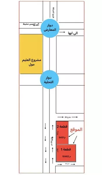 أرض للإيجار في حي الجامعيين, مدينة خميس مشيط, منطقة عسير