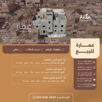 عمارة للبيع في شارع ابن يونس, حي منفوحة, مدينة الرياض, منطقة الرياض