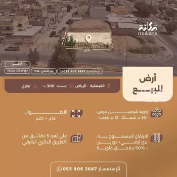 أرض للبيع في شارع سليمان بن عفيصان, حي الفيصلية, مدينة الرياض, منطقة الرياض