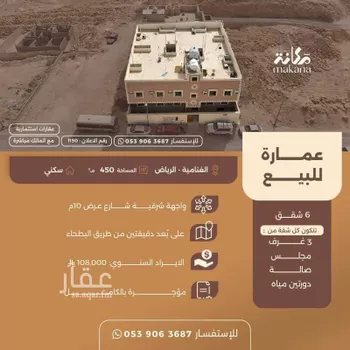 عمارة للبيع في شارع المحكمه, حي الغنامية, مدينة الرياض, منطقة الرياض