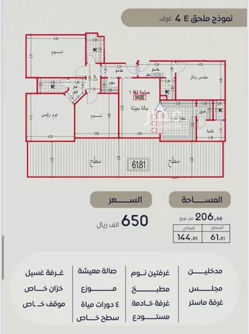 شقة للبيع في شارع عمارة بن الوليد , حي بطحاء قريش, مدينة مكه المكرمه, منطقة مكة المكرمة صورة 5