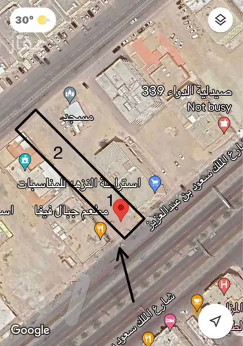 أرض للإيجار في شارع الملك سعود بن عبدالعزيز ، حي النور ، الدمام ، الدمام