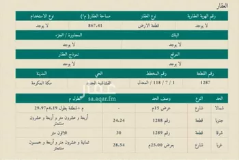 أرض للبيع في شارع عبدالرؤوف ابن محمد صالح الصبان, حي القشاشية الجديد, مدينة مكه المكرمه, منطقة مكة المكرمة صورة 3