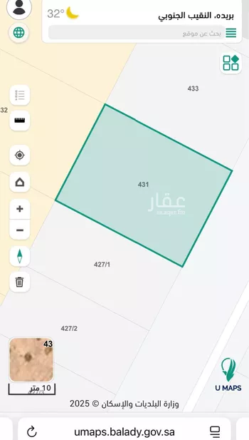 أرض للبيع في شارع هجره عسيلان 526, حي النقيب الجنوبي, مدينة بريده, منطقة القصيم صورة 2