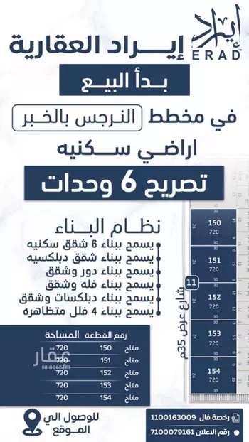 أرض للبيع في شارع ربيعة بن السكن, حي الأمواج, مدينة الخبر, المنطقة الشرقية