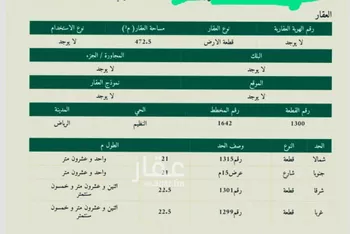 أرض للبيع في شارع الأميلح, حي النظيم, مدينة الرياض, منطقة الرياض صورة 2