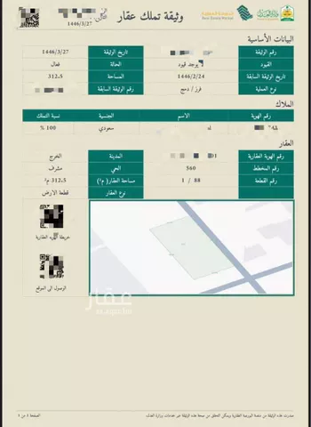 أرض للبيع في شارع أبو ذر الغفاري, حي مشرف, مدينة الخرج, منطقة الرياض صورة 2