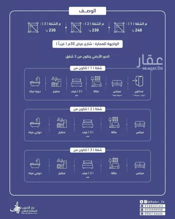 شقة للبيع في شارع طريق الامير سلطان بن عبدالعزيز, حي القدس, مدينة الخبراء والسحابين, منطقة القصيم صورة 2