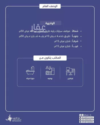 مكتب تجاري للإيجار في شارع الملك عبدالله بن عبدالعزيز, حي الأمل, مدينة البكيريه, منطقة القصيم صورة 2
