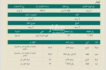 أرض للبيع في شارع ال صفيان, حي ظهرة العودة شرق, مدينة امارة منطقة الرياض - الدرعيه, منطقة الرياض