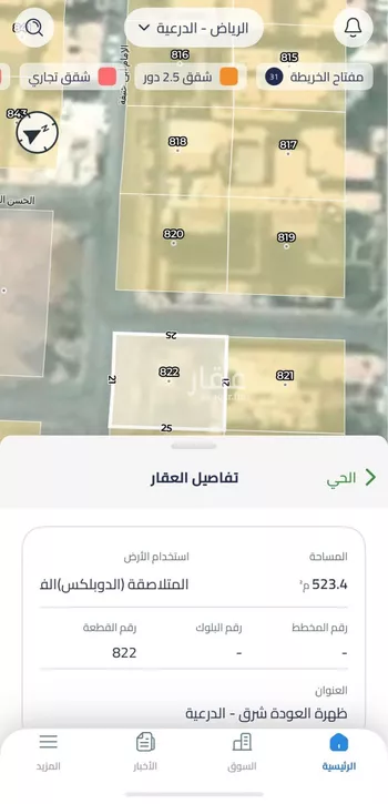 أرض للبيع في شارع الامام ابي حنيفة, حي ظهرة العودة شرق, مدينة امارة منطقة الرياض - الدرعيه, منطقة الرياض صورة 2