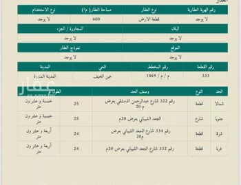 أرض للبيع في حي عين الخيف, مدينة المدينه المنوره, منطقة المدينة المنورة