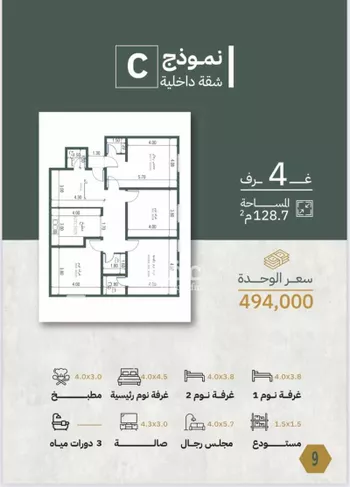 شقة للبيع في شارع الحوافز, حي النهضة, مدينة جدة, منطقة مكة المكرمة صورة 5