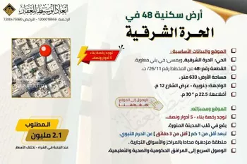 أرض للبيع في شارع العباس بن عباده, حي القصواء, مدينة المدينه المنوره, منطقة المدينة المنورة صورة 3