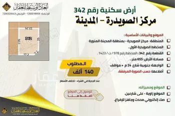 أرض للبيع في شارع محمد بن أحمد الساوي, حي الصويدرة, مدينة المدينه المنوره, منطقة المدينة المنورة صورة 4