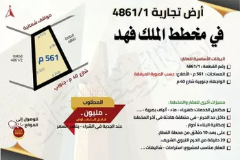 أرض للبيع في شارع خالد ابن يزيد ابن حارثة, حي الدويخلة, مدينة المدينه المنوره, منطقة المدينة المنورة صورة 4