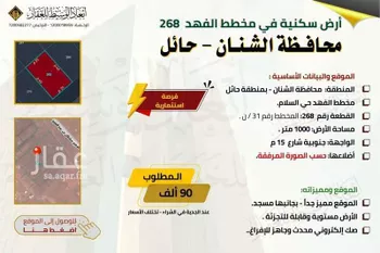 أرض للبيع في شارع الروضه 240, حي الروضة, مدينة الغزالة - الروضه, منطقة حائل صورة 3