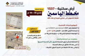 أرض للبيع في شارع شارع غير مسمى, حي أبو سدر, مدينة المدينه المنوره, منطقة المدينة المنورة صورة 2