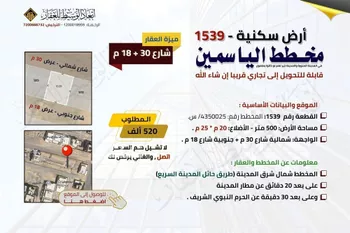 أرض للبيع في شارع شارع غير مسمى, حي أبو سدر, مدينة المدينه المنوره, منطقة المدينة المنورة صورة 2