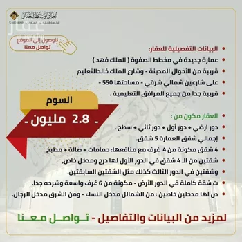 عمارة للبيع في شارع ام ثابت بنت قيس, حي الملك فهد, مدينة المدينه المنوره, منطقة المدينة المنورة صورة 4