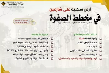 أرض للبيع في شارع ام ثابت بنت قيس, حي الملك فهد, مدينة المدينه المنوره, منطقة المدينة المنورة صورة 2