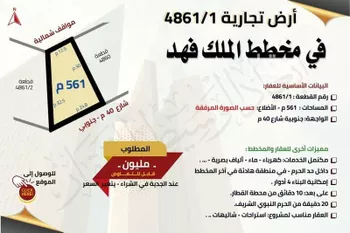أرض للبيع في شارع خالد ابن يزيد ابن حارثة, حي الدويخلة, مدينة المدينه المنوره, منطقة المدينة المنورة صورة 5