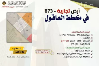 أرض للبيع في شارع عبدالعظيم ابن عبدالقوي المنذري, حي وادي البطان, مدينة المدينه المنوره, منطقة المدينة المنورة صورة 3