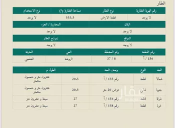 أرض للبيع في حي الروضة, مدينة الخفجى, المنطقة الشرقية صورة 3