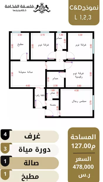 شقة للبيع في شارع سويد بن زيد, حي الربوة, مدينة جدة, منطقة مكة المكرمة صورة 4