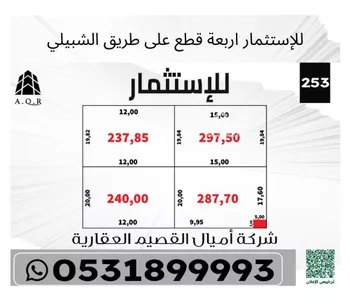 أرض للإيجار في حي المنار, مدينة عنيزه, منطقة القصيم