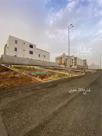 أرض للبيع في شارع عبيدالله ابن الحسن, حي الحيلة الغربي, مدينة محائل, منطقة عسير صورة 2