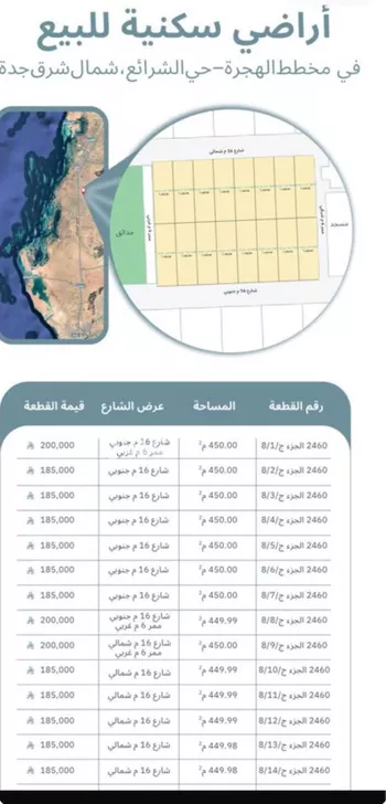 أرض للبيع في حي الشرائع, مدينة جدة, منطقة مكة المكرمة