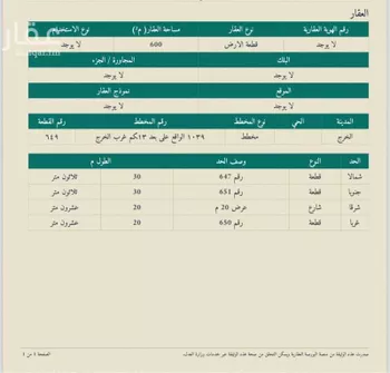 أرض للبيع في شارع الحرث بن الحرث القرشي السهمي, حي العدامة, مدينة الخرج, منطقة الرياض صورة 2