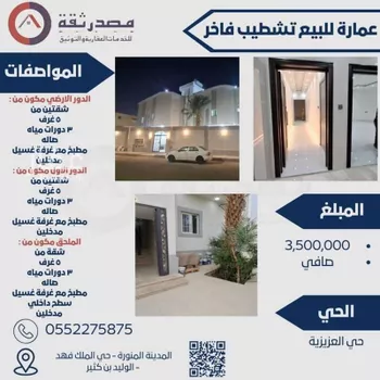 عمارة للبيع في شارع عكرمة بن عبيد الخولاني, مدينة المدينه المنوره, منطقة المدينة المنورة